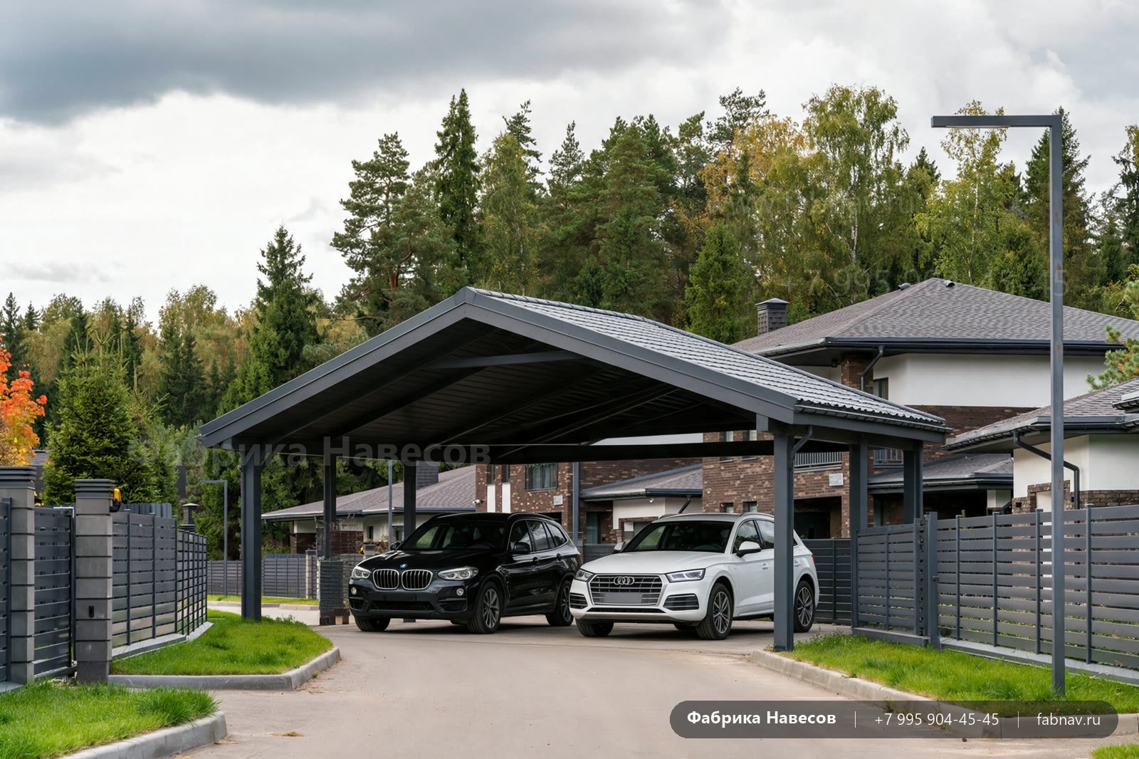 Навес для Audi Q5 и BMW X3: премиальной машине — архитектурный навес