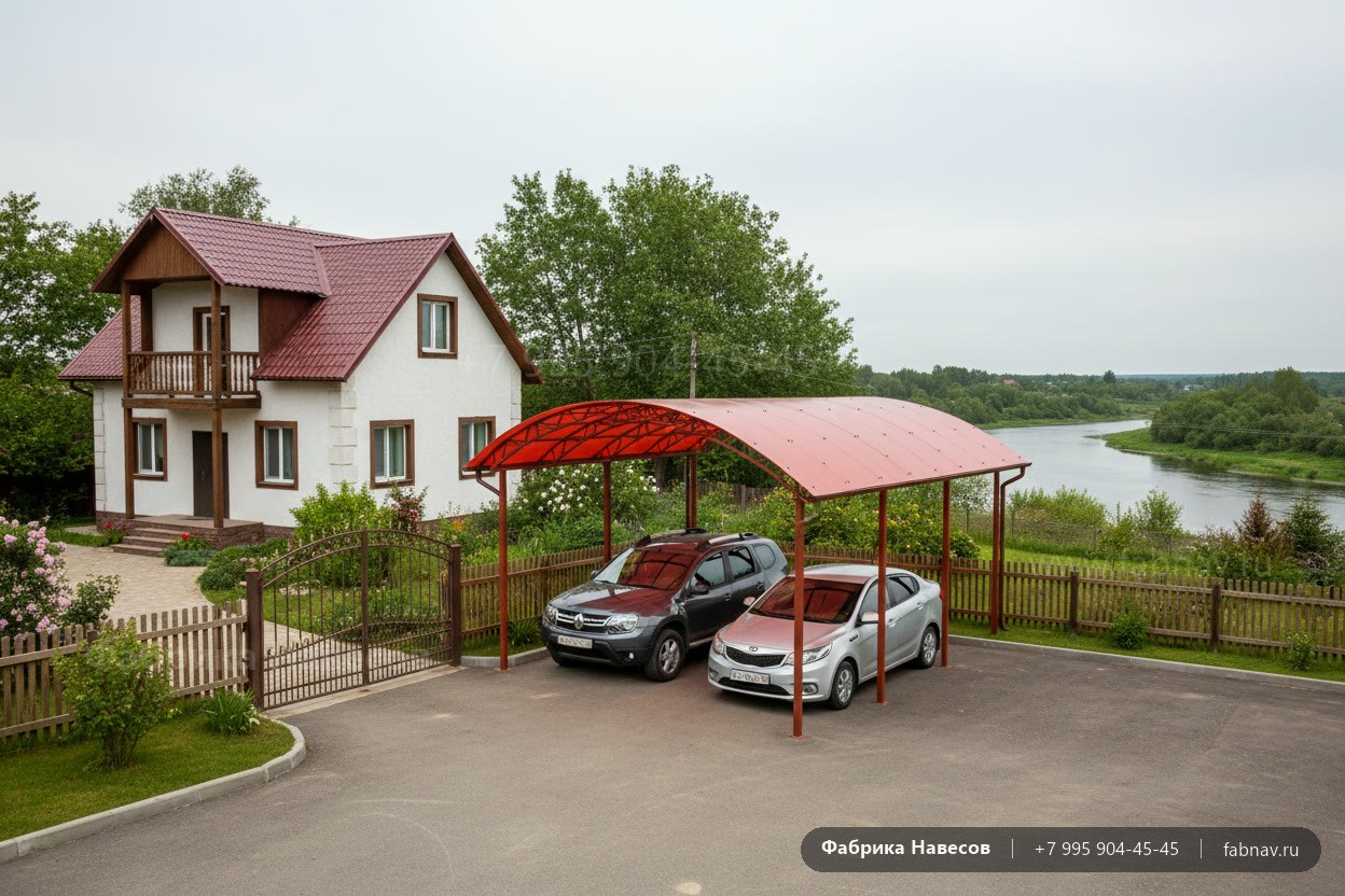 Навес для машины в Кашире: замер завтра, цена в договоре, монтаж за 1–3 дня