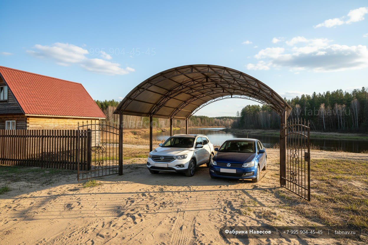 Навес для машины в Лыткарине: замер завтра, цена в договоре, монтаж за 1–3 дня