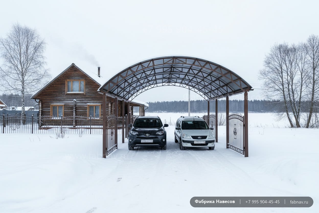 Навес для машины в Солнечногорске: замер завтра, цена в договоре, монтаж за 1–3 дня