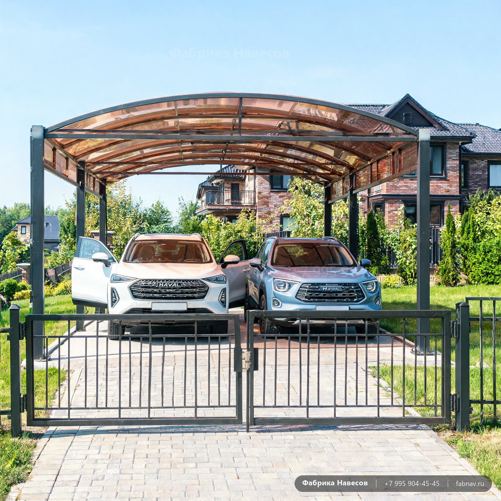 Навес из поликарбоната над двумя Haval Jolion