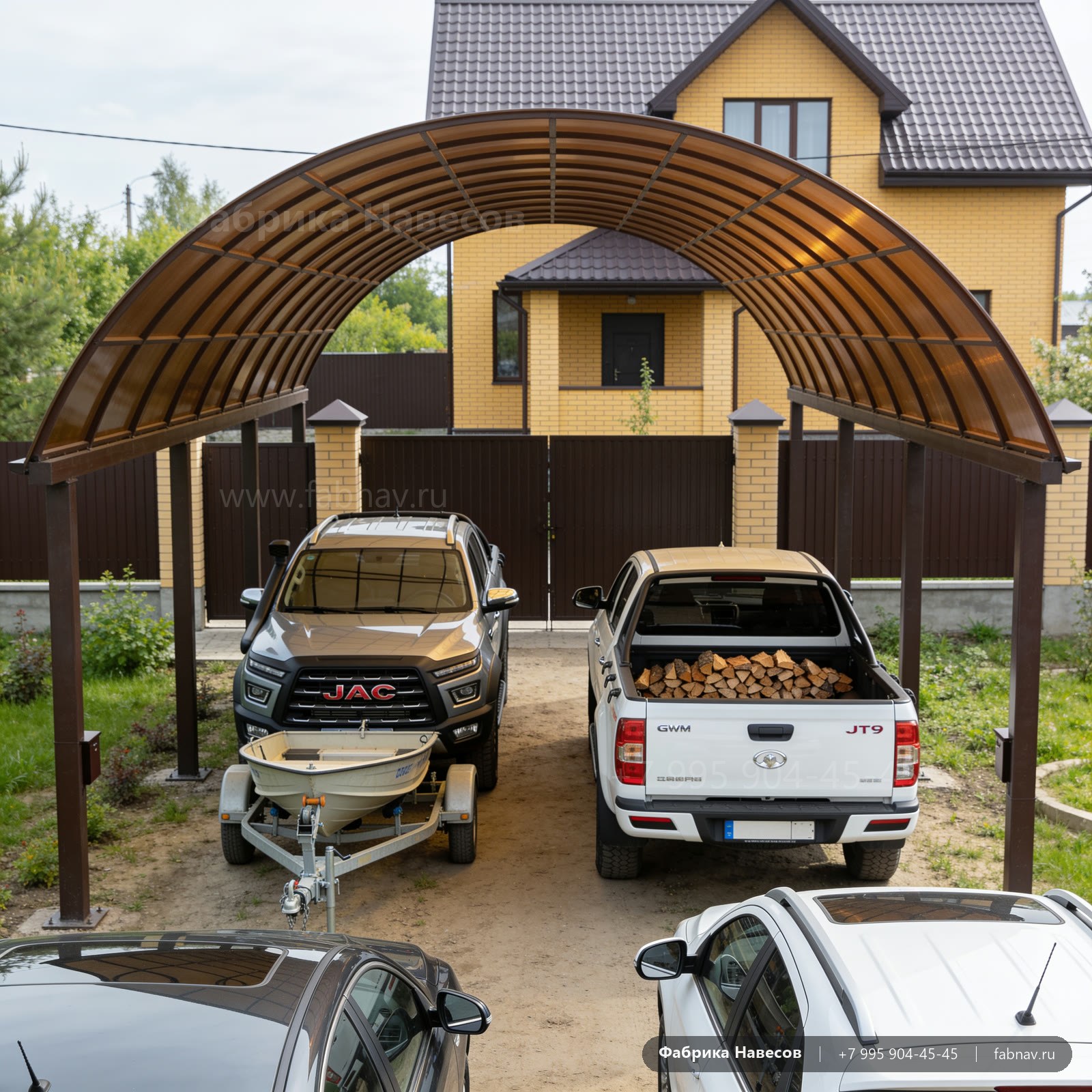 Длинный навес над пикапами GWM Poer и JAC T9