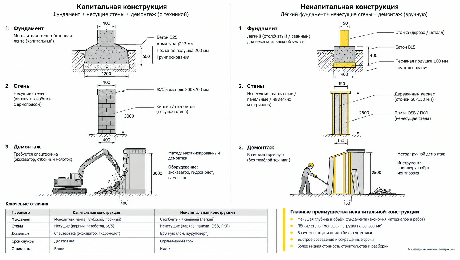 Капитальная и некапитальная постройка: отличия