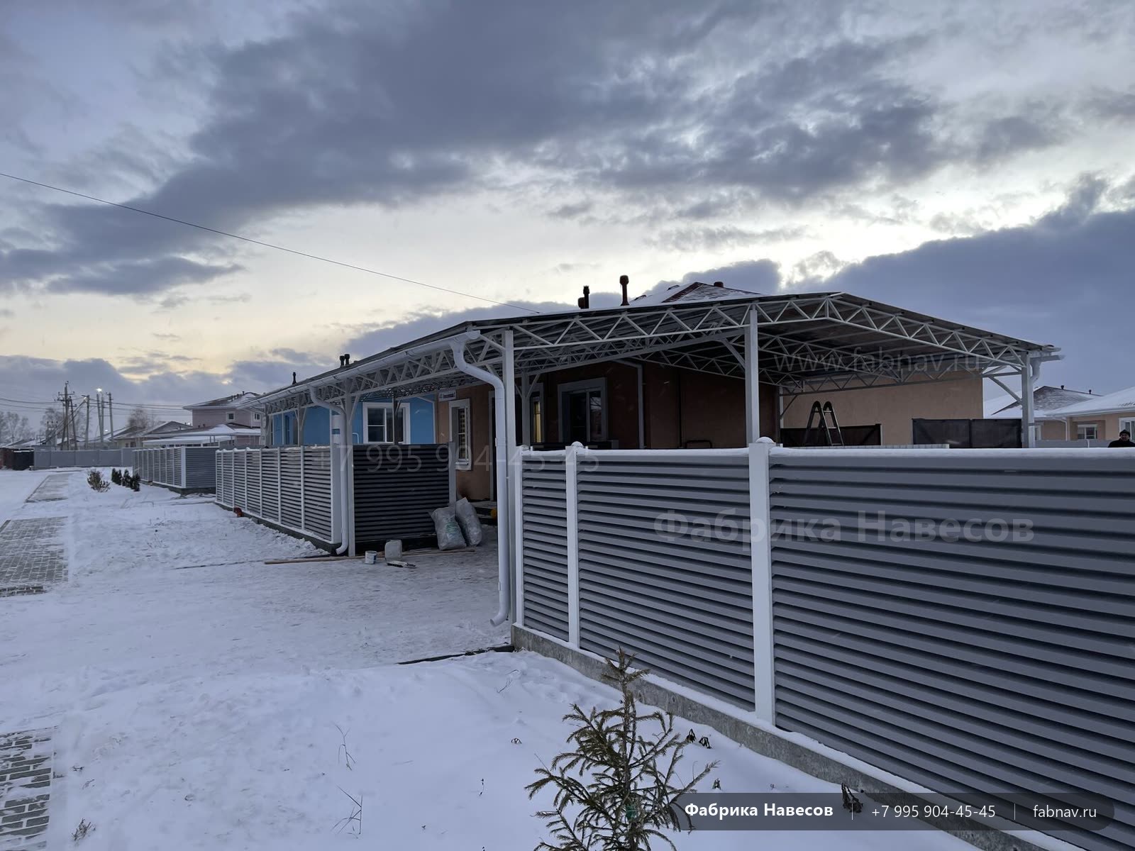 Навес из поликарбоната 13 × 8 м — фото 9